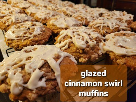 glazed cinnamon swirl muffins at Billie Ann's Diner