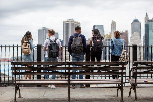 Residents hanging out on the Brooklyn Heights Promenade. Click here to learn more http://bit.ly/2ztUtIV