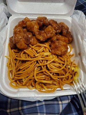 Orange chicken. Servers are always inconsistent with there portions.