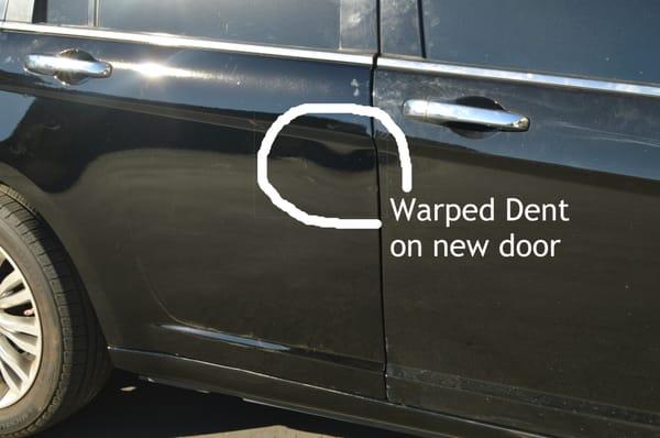 They dented the new door my insurance sent them!