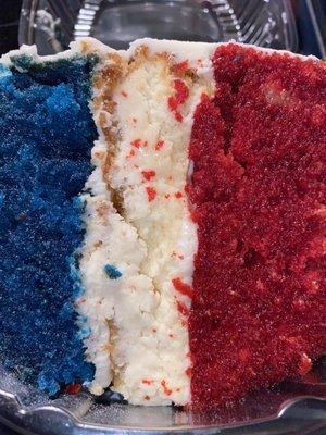 Independence Day aka The "Red White & Blue" Cake (Red & Blue Velvet Cake w/a Cheesecake Center) *Seasonal Flavor*