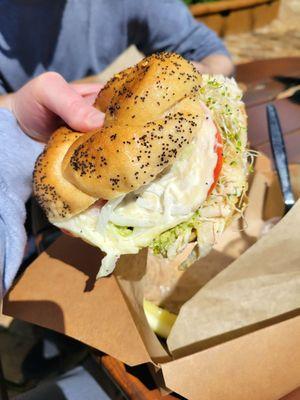 The Deli Pesto Sandwich with coleslaw side ($10)