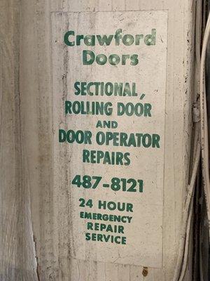 Handy Crawford Door sticker proved to be a day saver!