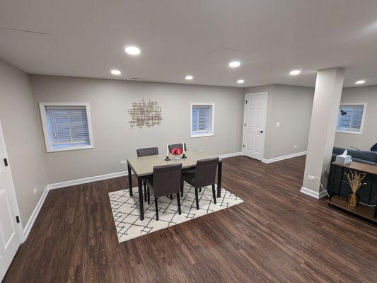 Basement dining area