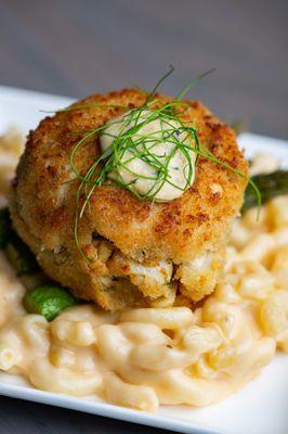 Jumbo Lump Crabcake over Southern Style Mac-n-Cheese