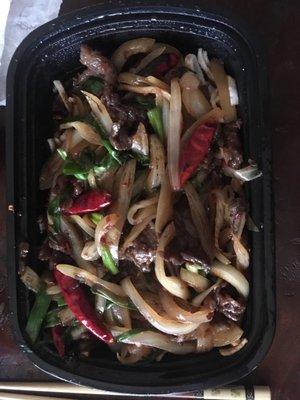 Mongolian beef - too many onions and hardly any beef