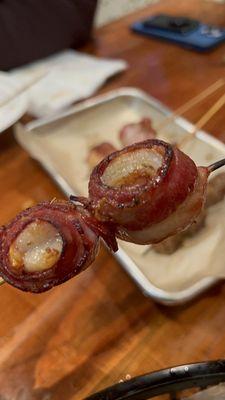 Bacon shrimp skewer