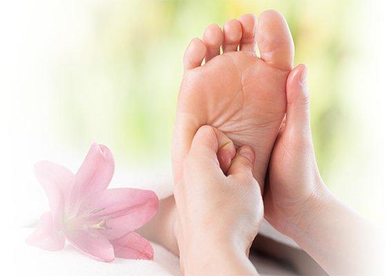 Reflexology of the feet.