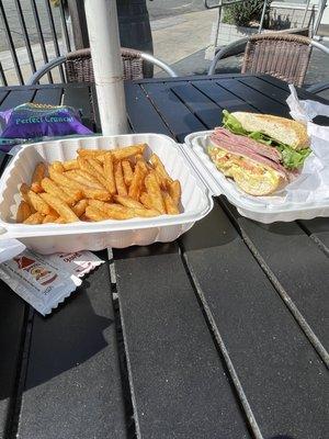 Half of a Brooklyn Bridge and an order of fries