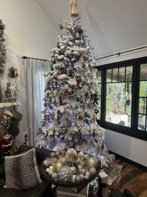 Flocked Christmas tree