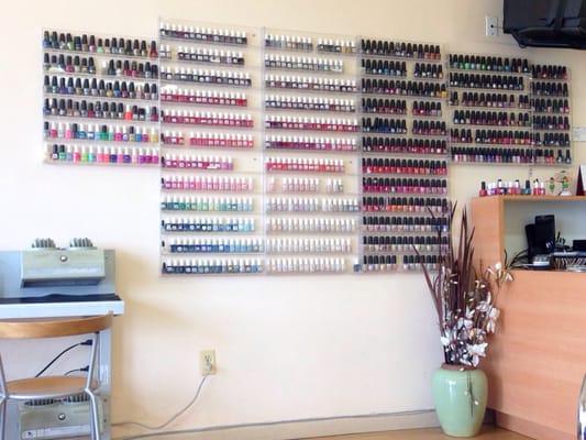 One of the nail polish color walls