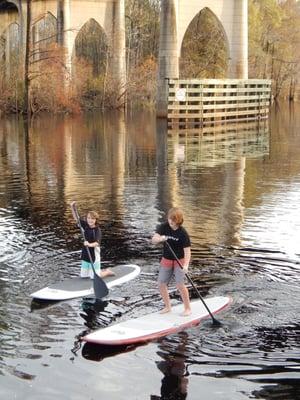 Paddleboards are great for the whole family.  We make all sizes and provide lessons too!