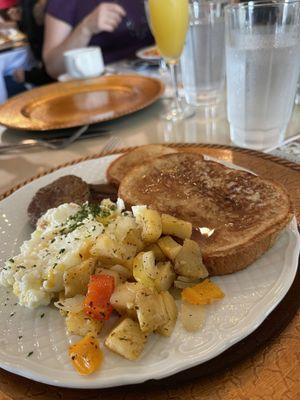 French toast plate for brunch at Christmas at Caswell House