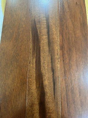 A sample of Brazilian cherry stained with true black