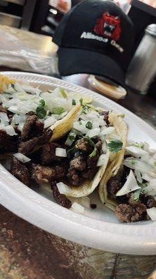 3 Tacos de Carne Asada como vienen