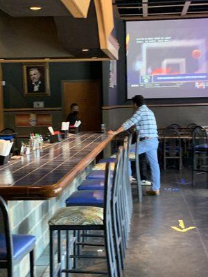 Bar, big screen tv