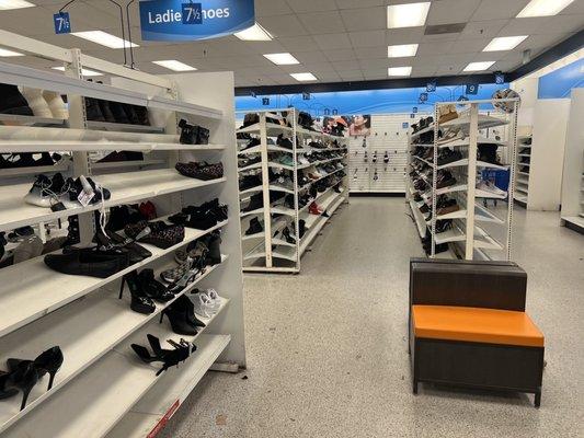 Near empty shoe racks