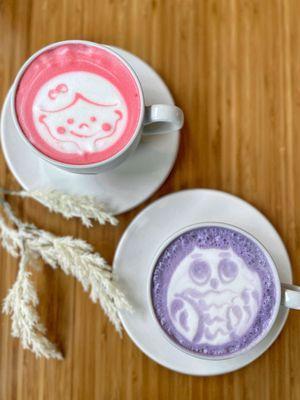 Velvet latte & taro purple latte (IG: hangryforwhat)