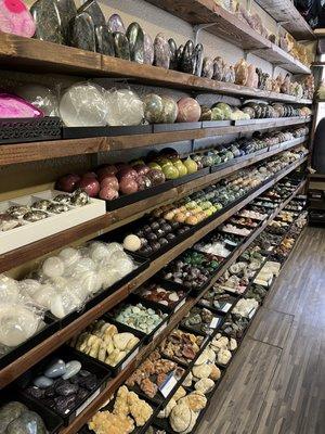 Beautifully organized stone selection