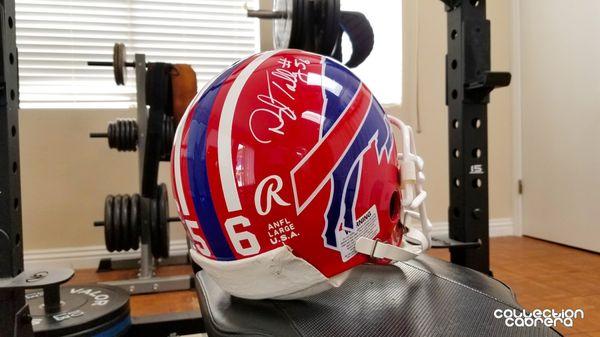 Darryl Talley Buffalo Bills Rawling authentic helmet (1990's). Autographed and certified by JSA (Item signed in the Presence of JSA Witness