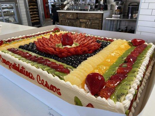 Beautiful large sheet cake.