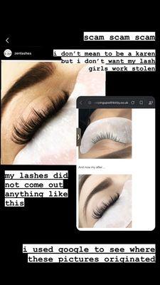 shawna uses other people's photos on her instagram but my lashes didn't come out like this.