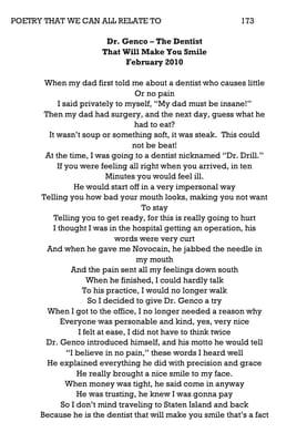 Patient and Poet Edward Maple featured a poem about Dr. Mark Genco in his published his book, Poetry That We Can All Relate To