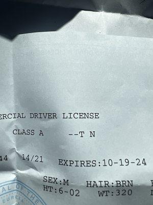 Interim Commercial Class A License