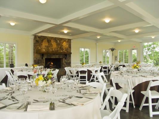 The Garden Terrace hosts receptions and group dinners and has views of gardens, pastures and The Fearrington House Restaurant.