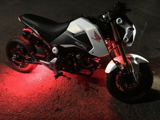 Red led lights on a honda grom