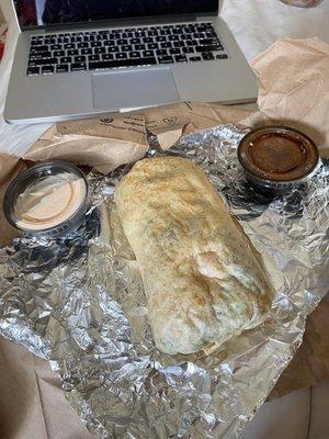 Surf and turf burrito