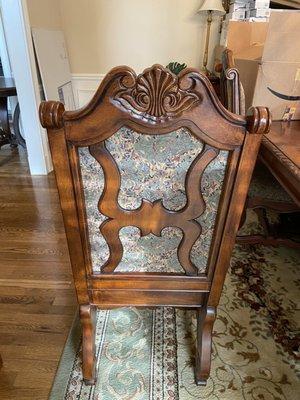 Back of Chair before reupholstering.