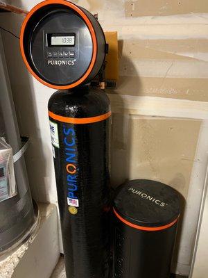 Pure water filter system and brine tank l.