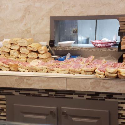 Cuban Sandwich prep area