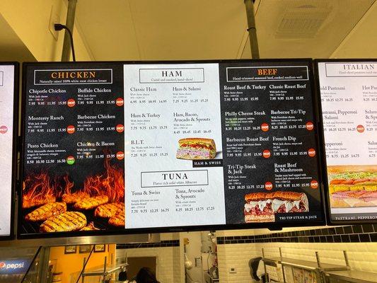 Menu and pricing as of 3/17/2022