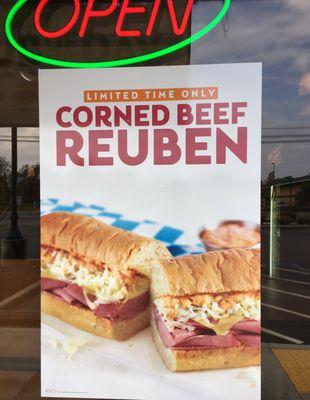 Limited Time for the Corned beef Reuben!  It's pretty good!!