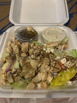 Greek salad with chicken