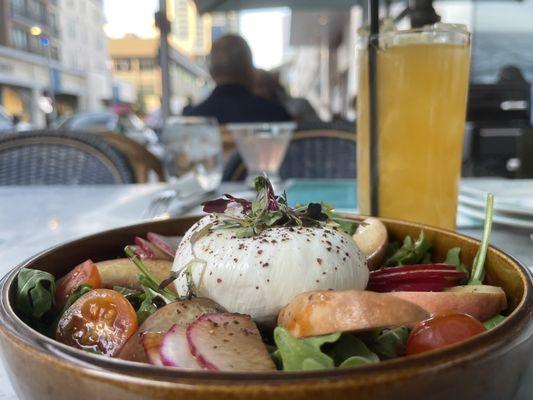 Burrata Peach Salad and Musha Smash