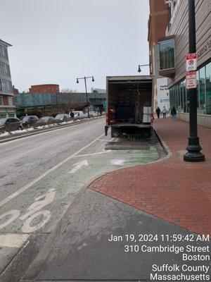 illegally parking in the bike lane