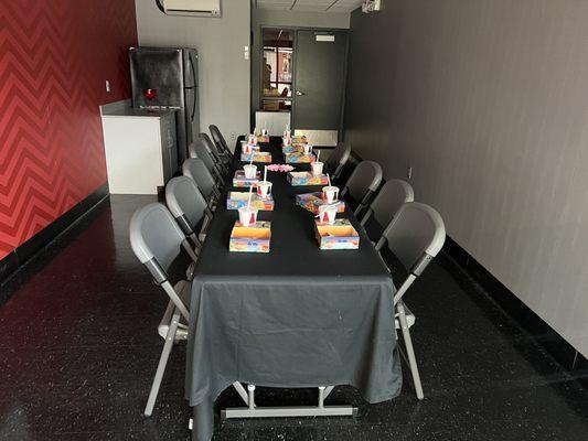 The birthday room at the former bowtie cinema is still set for a party, just as it was when the theater closed in March 20 20.