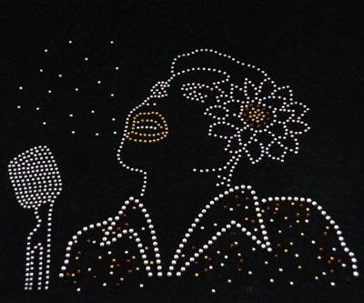 JAZZ SINGER organic cotton or bamboo rhinestone t-shirts