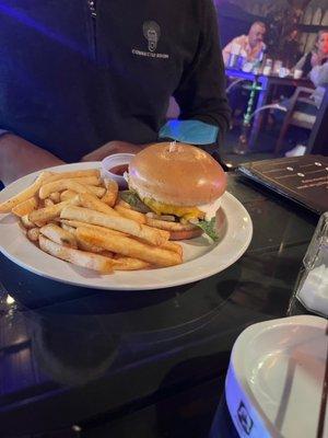 Burger and fries