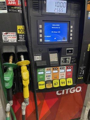 Many selections at the pump