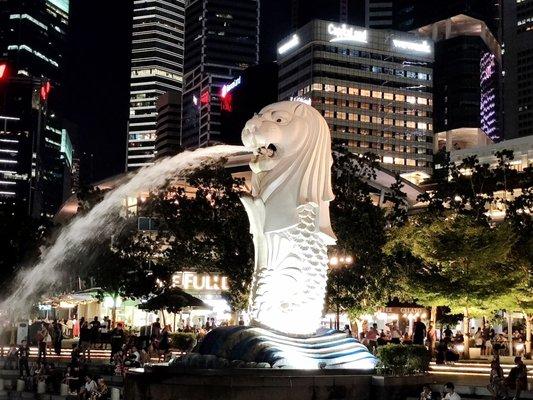 Merlion of Singapore symbol from a river cruise.