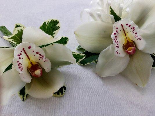 Orchid Corsage & Boutonniere pair for your Special Day by Westchester Flower Shop Designers!