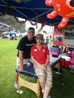 Volunteering at Relay for Life with wife Terry