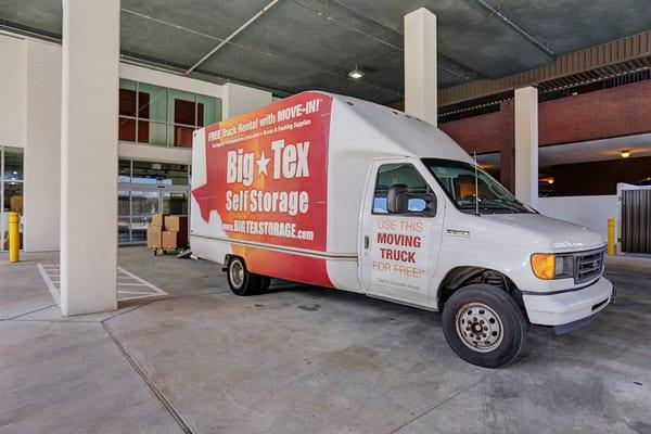 FREE use of our 14' box truck at Move-in + Covered loading for a rain-or-shine move in.