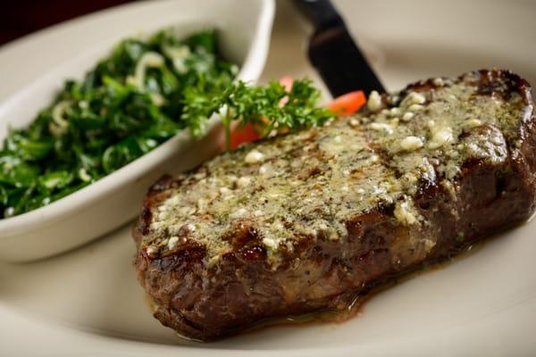 American Kobe Ribeye, 9oz. topped with Steak Butter.