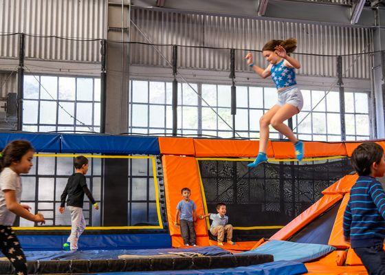 Catching some serious air time in The Matrix! With more than 75 trampolines to jump, flip, and soar on, the excitement never ends!