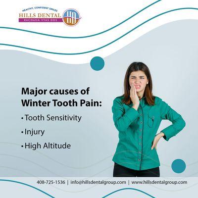 #dentalcare #dentalprocedures #HillsDentalGroup #RachanaVyas #Dentalcaresanjose #winter #oralcare #toothsensitivity -  in San Jose, CA